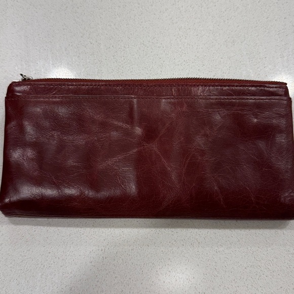HOBO Maroon Leather Clutch EUC - Picture 8 of 11